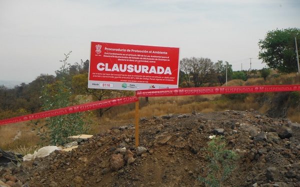 Clausuran tiradero de escombro al sur poniente de Morelia